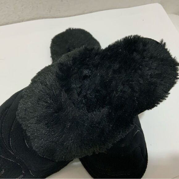 Dearfoams black clogs  Sequined Slippers large 9-10 - Picture 3 of 7